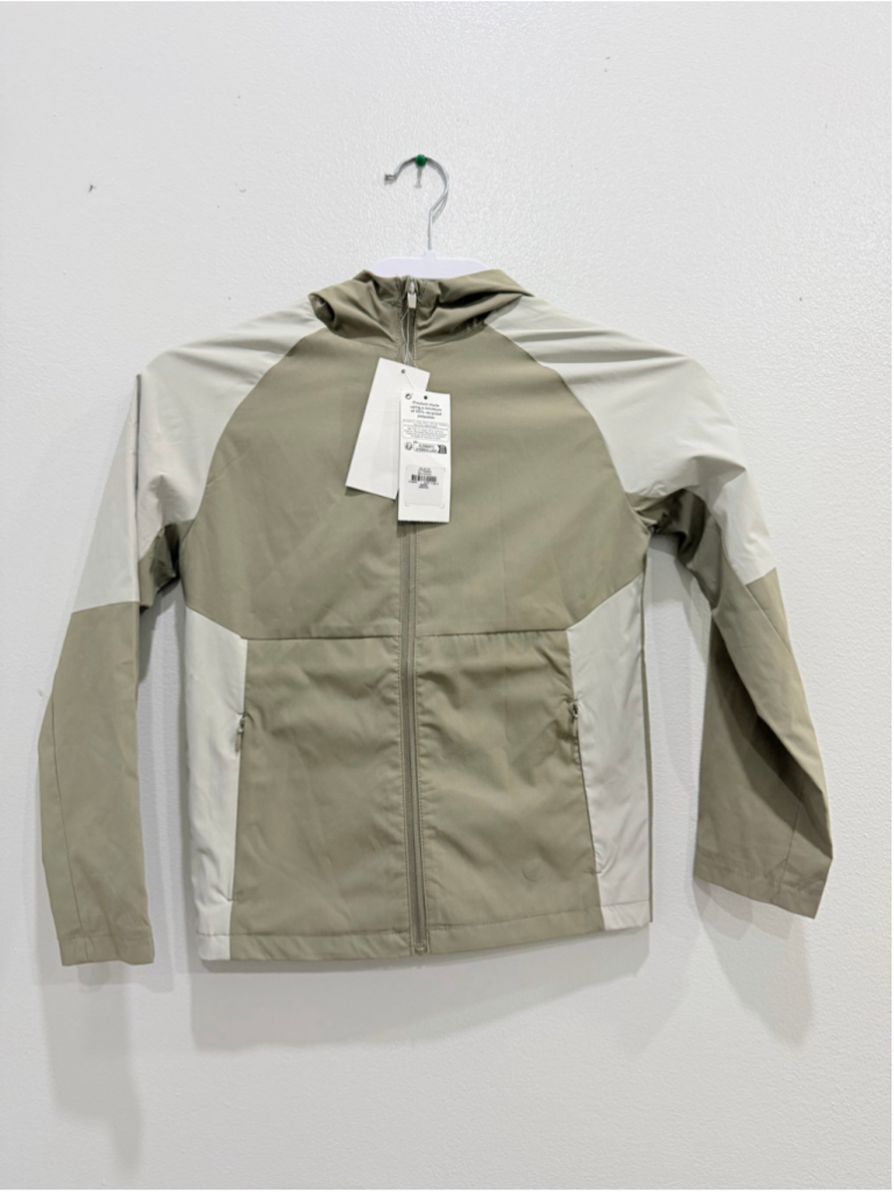 Boys Primark Lightweight Hooded Jacket Beige Off-White Size 8